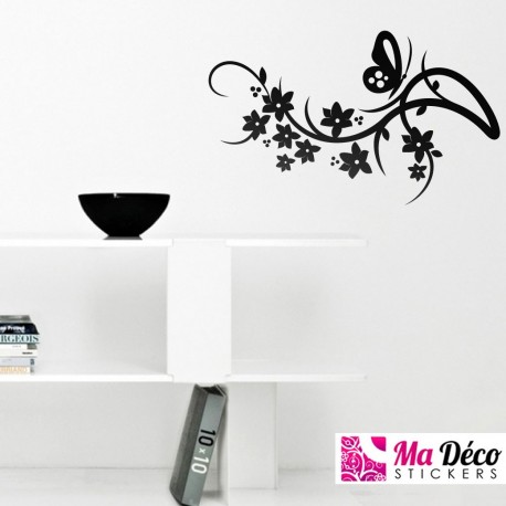 Sticker Floral et Papillon