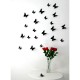 Pack of 12x 3D butterflies wall decals black