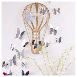 Pack of 12x 3D butterflies wall decals mirror