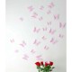 Pack of 12x 3D butterflies wall decals pink