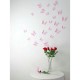 Pack of 12x 3D butterflies wall decals pink