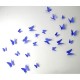 Pack of 12x 3D butterflies wall decals purple