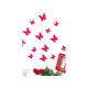 Pack of 12x 3D butterflies wall decals red