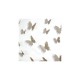 Pack of 12x 3D butterflies wall decals light brown