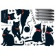 Black cats wall decals