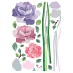 Stickers roses violettes et roses