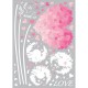 Pink heart flowers wall decals