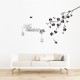 Text wall decals flowered with tree and birds