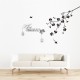 Text wall decals flowered with tree and birds
