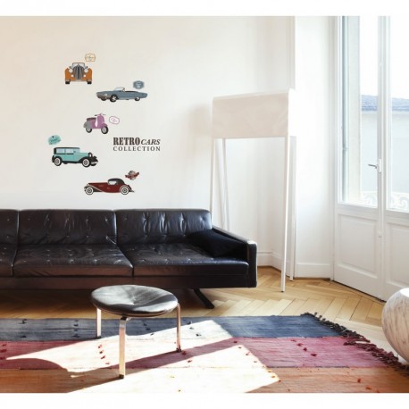 Retro cars collection wall decals