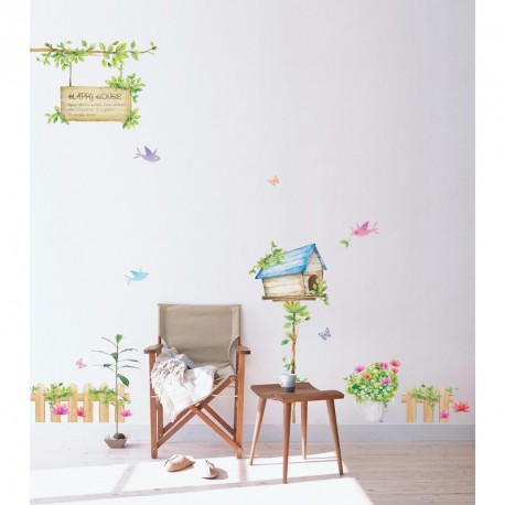 Happy House wall decal