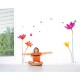 Rainbow flowers wall decal