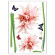 Sticker fleurs de Lis roses et blanches et papillons