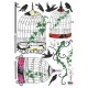 Stickers oiseaux en cages baroque