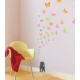 Cat and butterflies decal