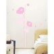 Pink poppy flowers and birds wall decals