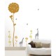 Africa's flowers and girafes wall decal