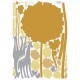 Africa's flowers and girafes wall decal