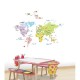 World map for children wall decal