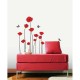 Red Poppies Flowers Wall Decal