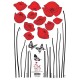 Red Poppies Flowers Wall Decal