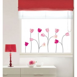 Pink poppy flowers wall decals