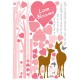 Sticker Coeurs roses et cerfs