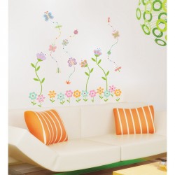 Flower Garden Butterfly wall decal