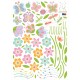 Stickers fleurs de jardin et papillons