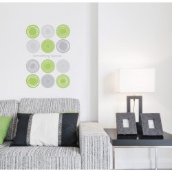 Modern green Circles Polka Dots wall decals