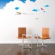 Airplane in the clouds wall decal