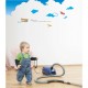 Airplane in the clouds wall decal