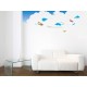 Airplane in the clouds wall decal