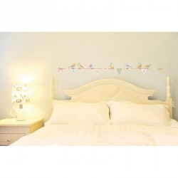 Birds on wire and flags wall decals