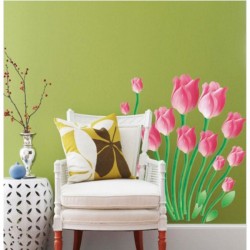 Tulips wall decal - pink