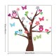 Sticker hiboux et papillons sur un arbre