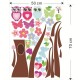 Sticker hiboux et papillons sur un arbre