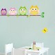 Owls family on a tree wall decal