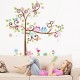 Owls on flowering tree wall decal