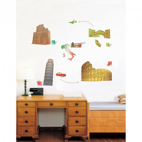 Italy and Rome's Colloseum wall decal