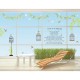 Elegant cages, birds and flowers wall decal