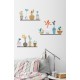 Flowers in pot on shelves wall decals