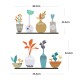 Flowers in pot on shelves wall decals