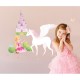 Sticker Princesse, Licorne et Chateau