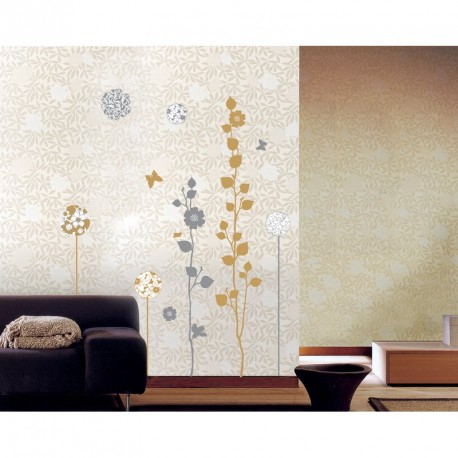 Elegant sand and grey trees wall decals