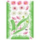 Sticker fleurs Gerbera colorees et herbe