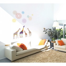 Giraffes and stars wall decals