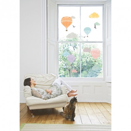 Montgolfier and clouds wall decal