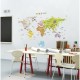 Giant World Map wall decal for children