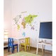 Sticker carte du monde geante pour enfants